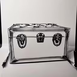 a piece of glass with a skull design on it