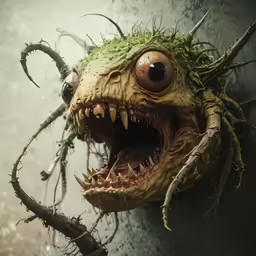 a very strange looking creature with a big mouth