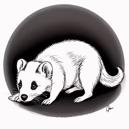 a small animal sitting in a round with its face obscured