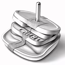 a silver scale with silver wheels and two forks