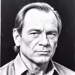 a black and white photo of a man in a leather jacket