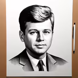 a drawing of a man in a suit