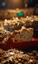 a pile of granola sitting in a bowl