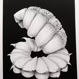 two large flower petals on a black background