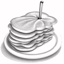 several white pancakes stacked on top of each other