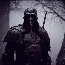 a man dressed up in armor and holding a sword