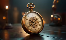 an old pocket watch sitting on a table