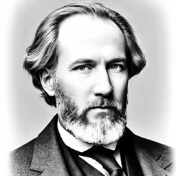 an old photograph of a man with a beard