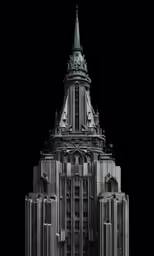 the top portion of a skyscraper with a clock tower