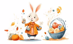 the bunny is giving the person some cookies