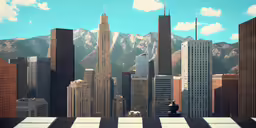 a city is seen from the roof of a building