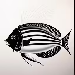 a fish that is drawing on the wall
