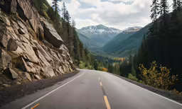 there is a highway that runs between two mountains