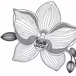 a flower drawing on a white paper with the words happy birthday written underneath it,the large flower on the stem is drawn with ink