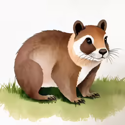 this is a watercolor painting of an animal