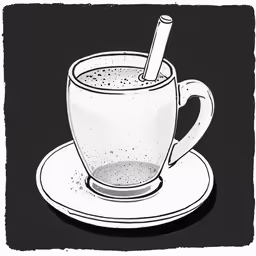 a cup of tea with a cinnamon in it