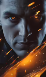 a man with big eyes in an sci - fid movie poster