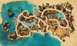 a map of the island of pirate pirate with lots of houses