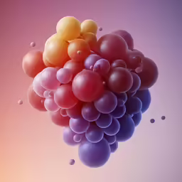 a bunch of balloons flying in the air