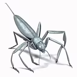 a large gray insect with its legs crossed