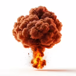 an abstract red smoke explosion on white