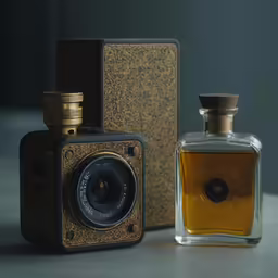 an old fashioned camera sitting on top of a table