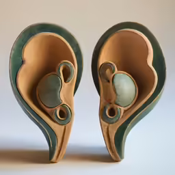 a green, hand made vase made out of ceramic