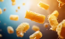 some orange peels falling into the air