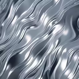 a textured metallic wallpaper with wavy, curved lines