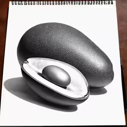 a black and white photo with a kiwi on it