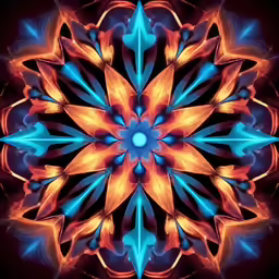 an abstract design featuring blue and red colors