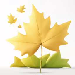 a small yellow leaf sitting on top of another green leaf
