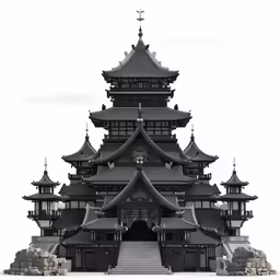 an architectural model of a chinese temple