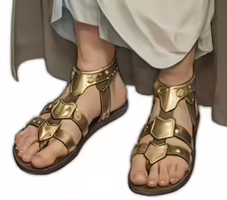 the feet and arms of a person in sandals