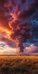 an unusual cloud of smoke coming out of the sky