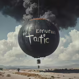 a giant hot air balloon with writing on the side