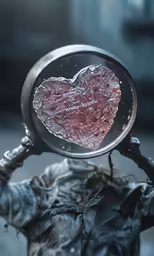 a heart in the mirror with another looking at it