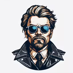 a man with sunglasses and jacket on,the character of michael ford with shades on his face