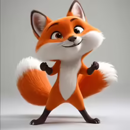 a cartoon animal standing on one leg