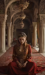 a beautiful woman is dressed up like a princess