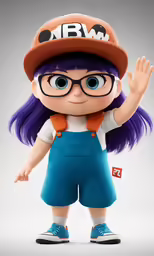 a doll with glasses and a hat on