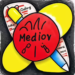 a yellow and red object is featured against a white background