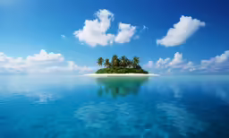 an island in the middle of a body of water