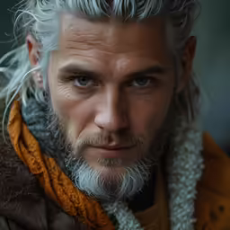 a man with white hair and gray beard