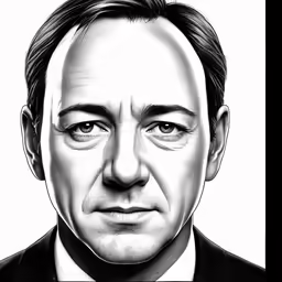 a black and white photo of a man with a serious look