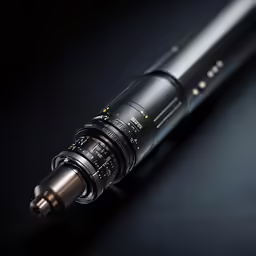 a fountain pen laying on a black table
