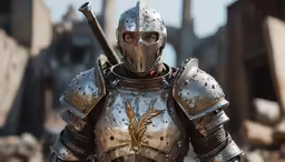 a man wearing armor and holding a sword
