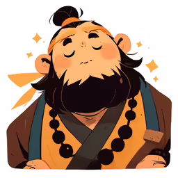 a cartoon character with a black beard and a beard