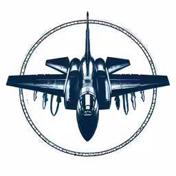 the military jet flies into the circle
