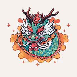 a blue dragon tattoo with orange spots on it